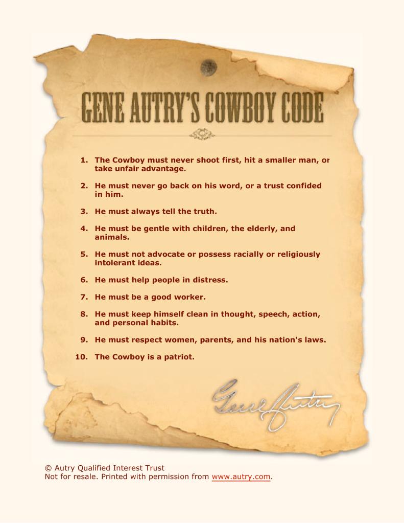 Gene Autry Cowboy Code
